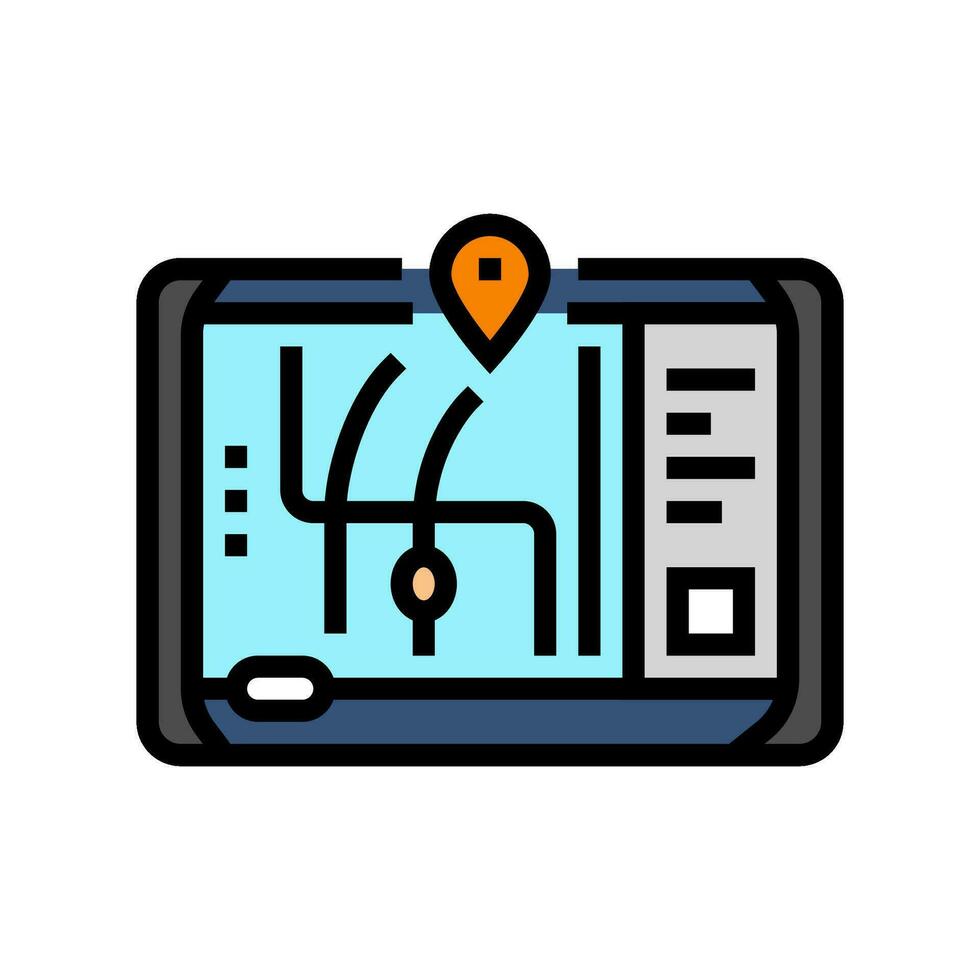 gps navigation autonomous delivery color icon vector illustration
