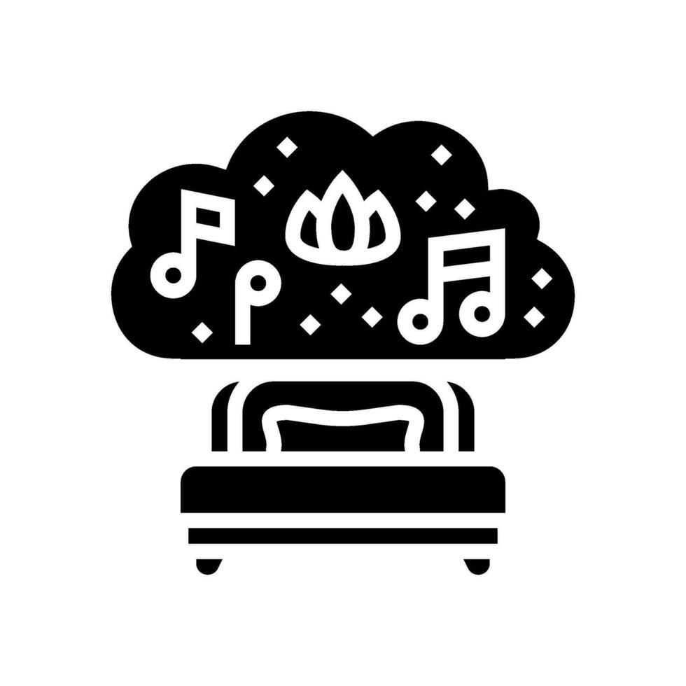 relaxing music sleep night glyph icon vector illustration