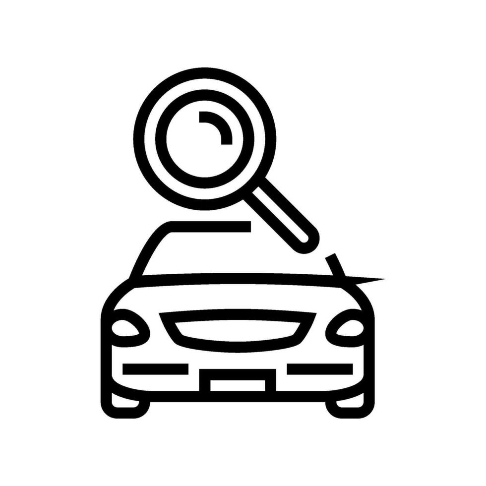 car search magnifying glass line icon vector illustration