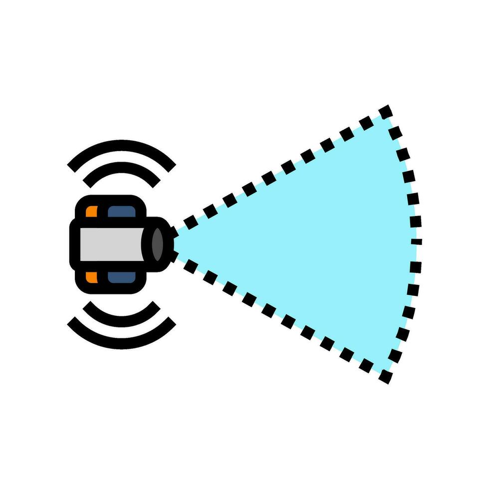 lidar sensors autonomous delivery color icon vector illustration