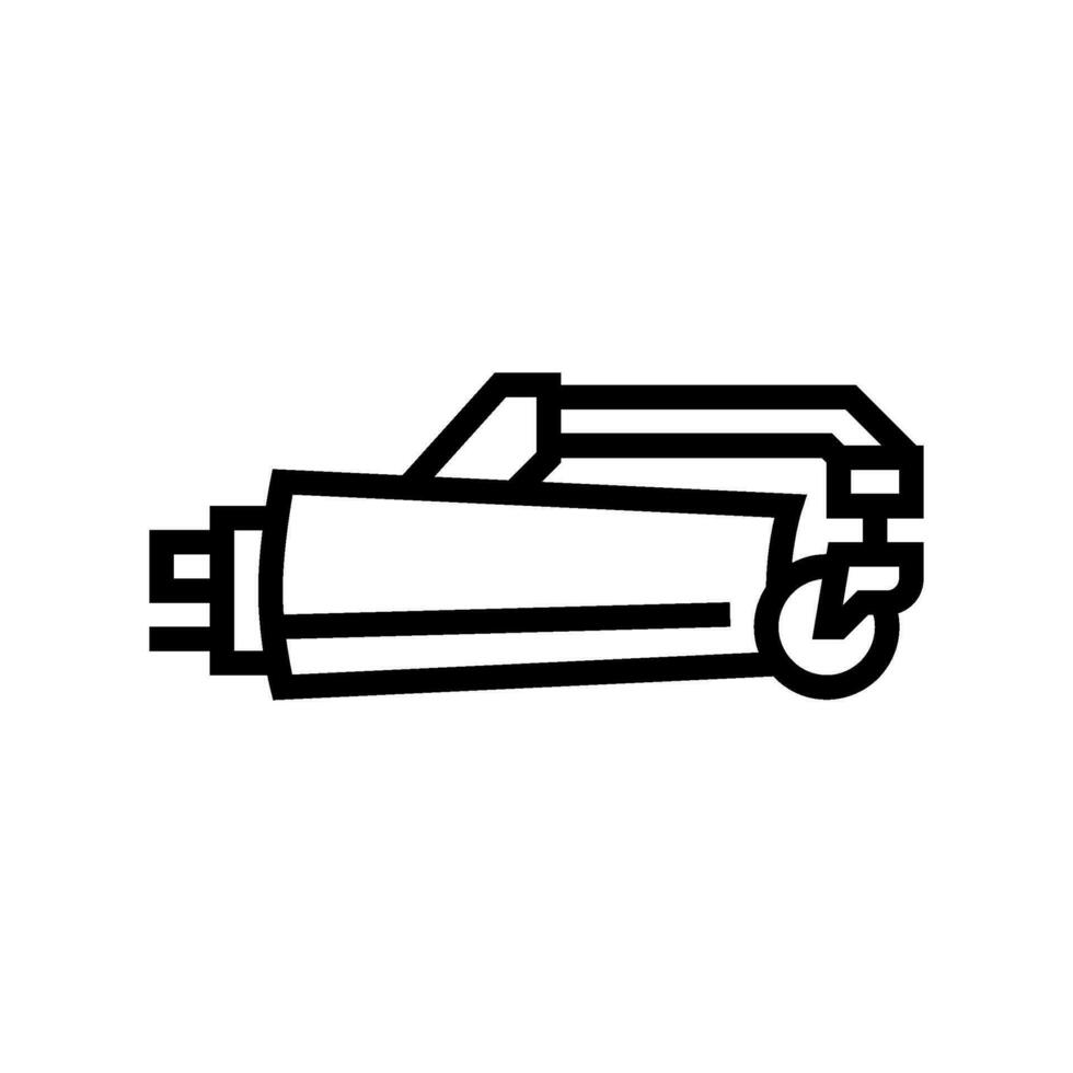 grading blade construction vehicle line icon vector illustration