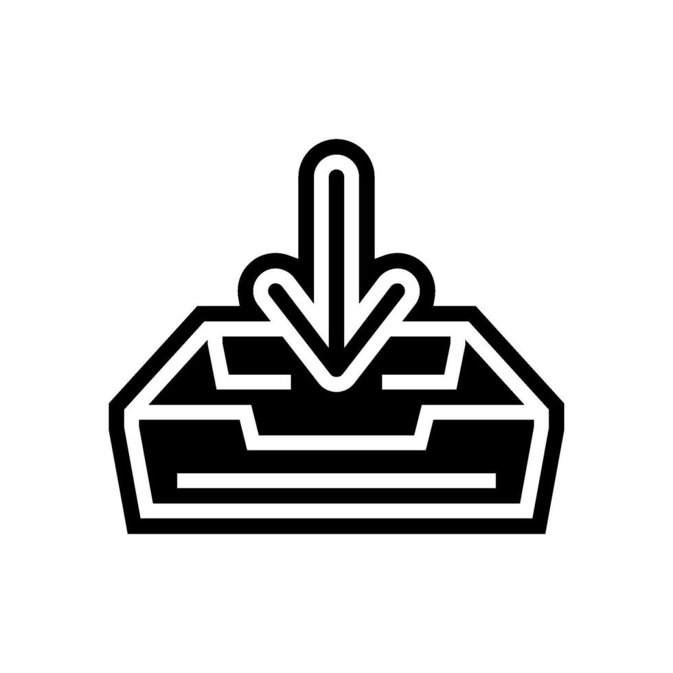 open letter box loading mailbox glyph icon vector illustration