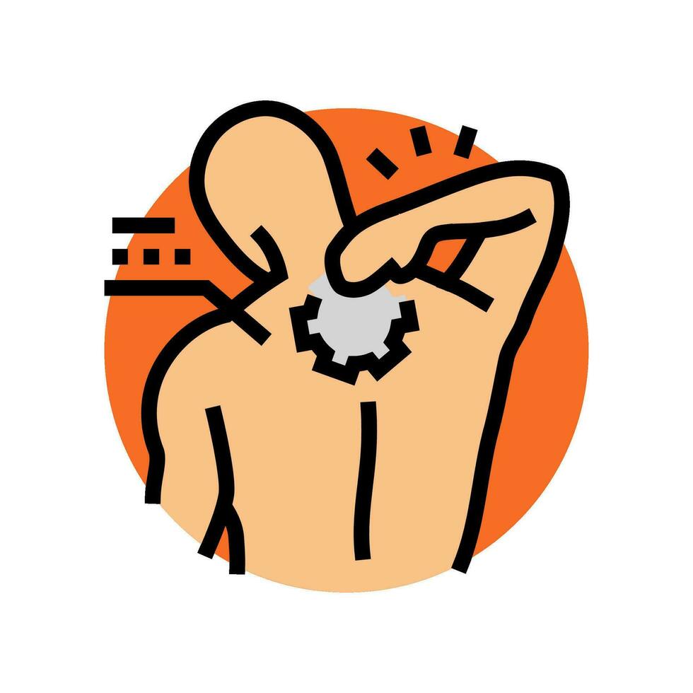 pain management occupational therapist color icon vector illustration