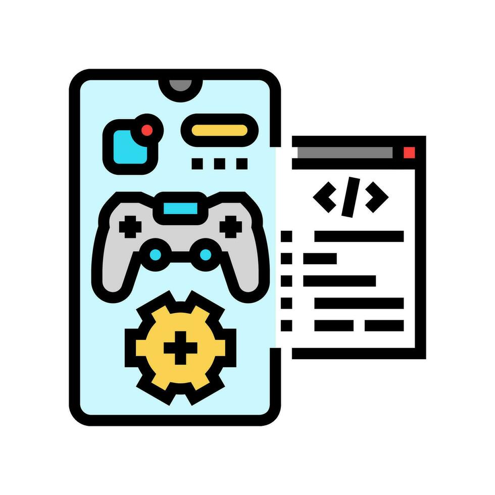 mobile development game color icon vector illustration