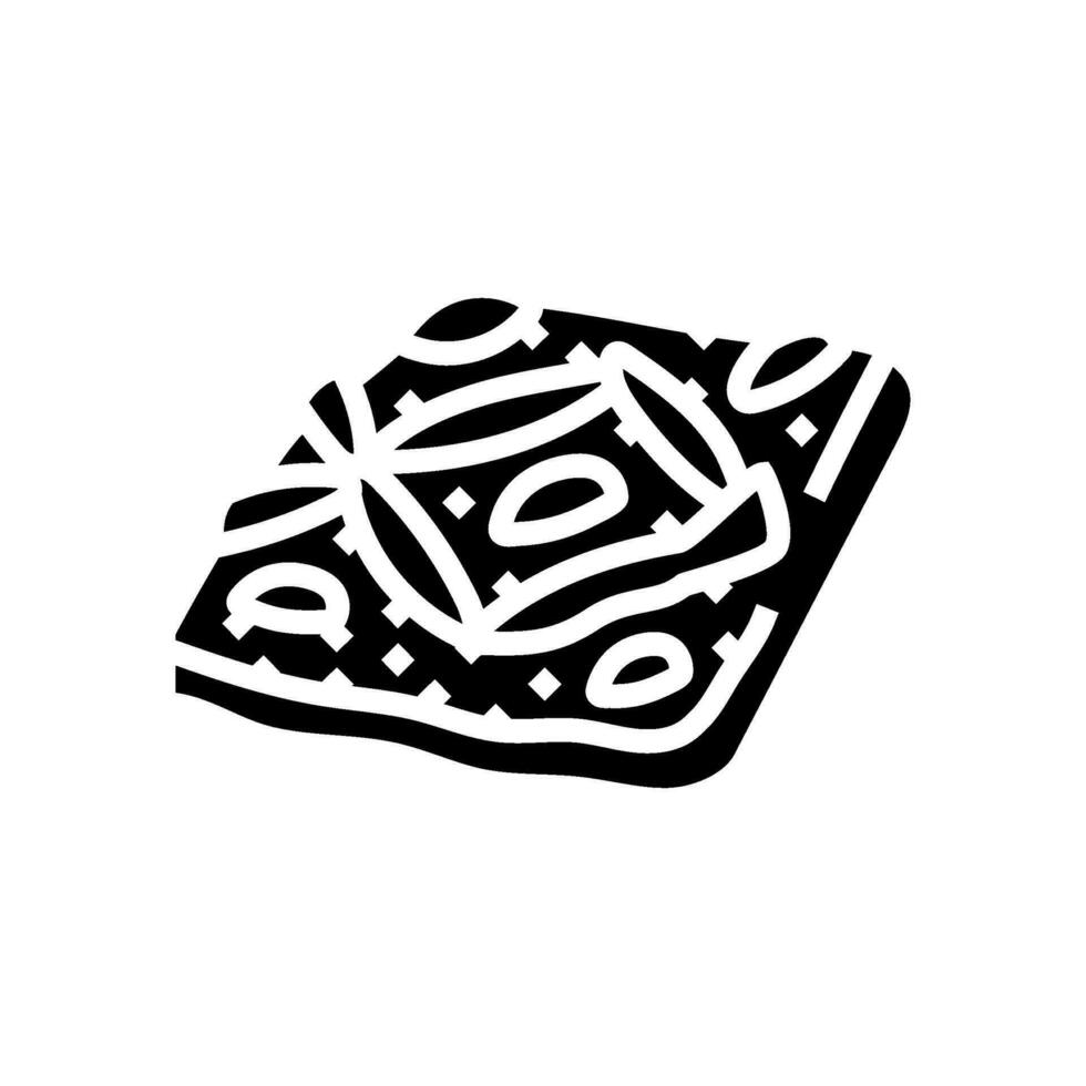 pissaladier francés cocina glifo icono vector ilustración