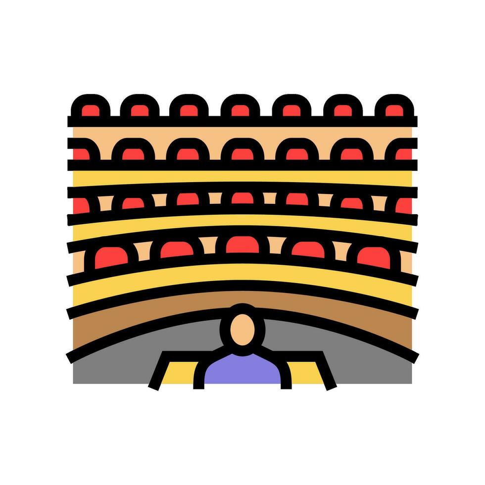 lecture hall college teacher color icon vector illustration