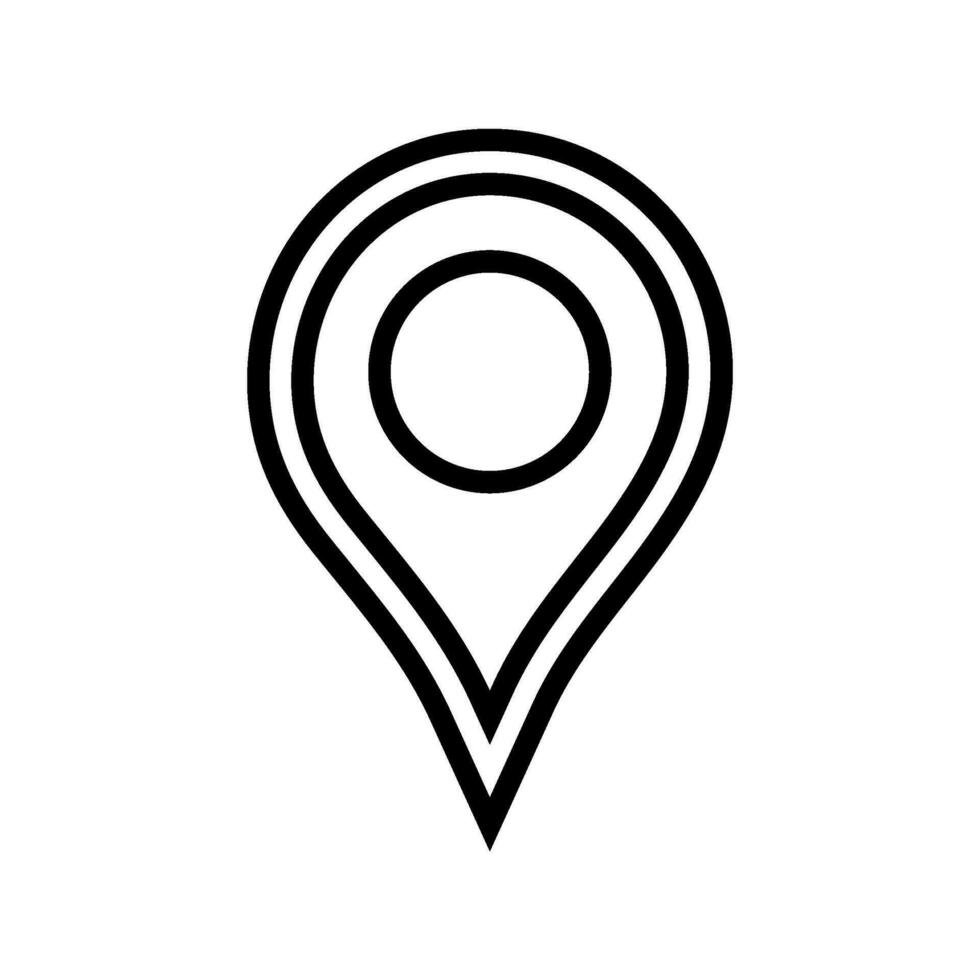 pointer red map location line icon vector illustration