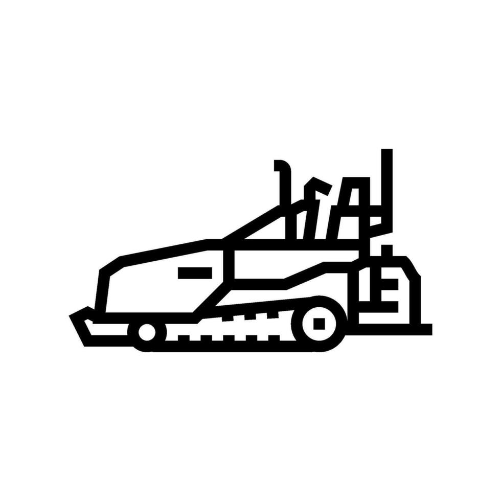 asphalt paver construction vehicle line icon vector illustration