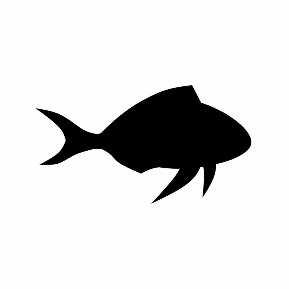 Fish silhouette vector. Tropical fish silhouette can be used as icon, symbol or sign. Freshwater fish icon for design related to animal, wildlife or underwater vector