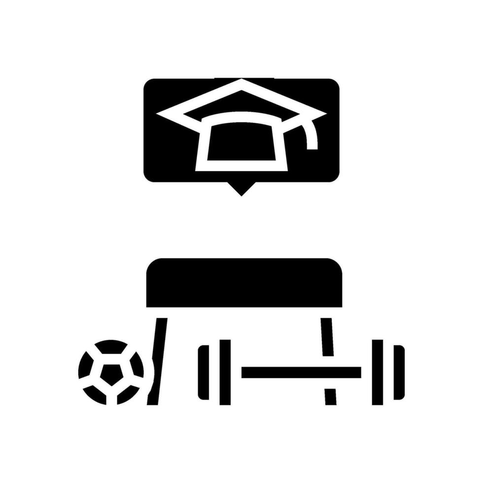 physical education primary school glyph icon vector illustration