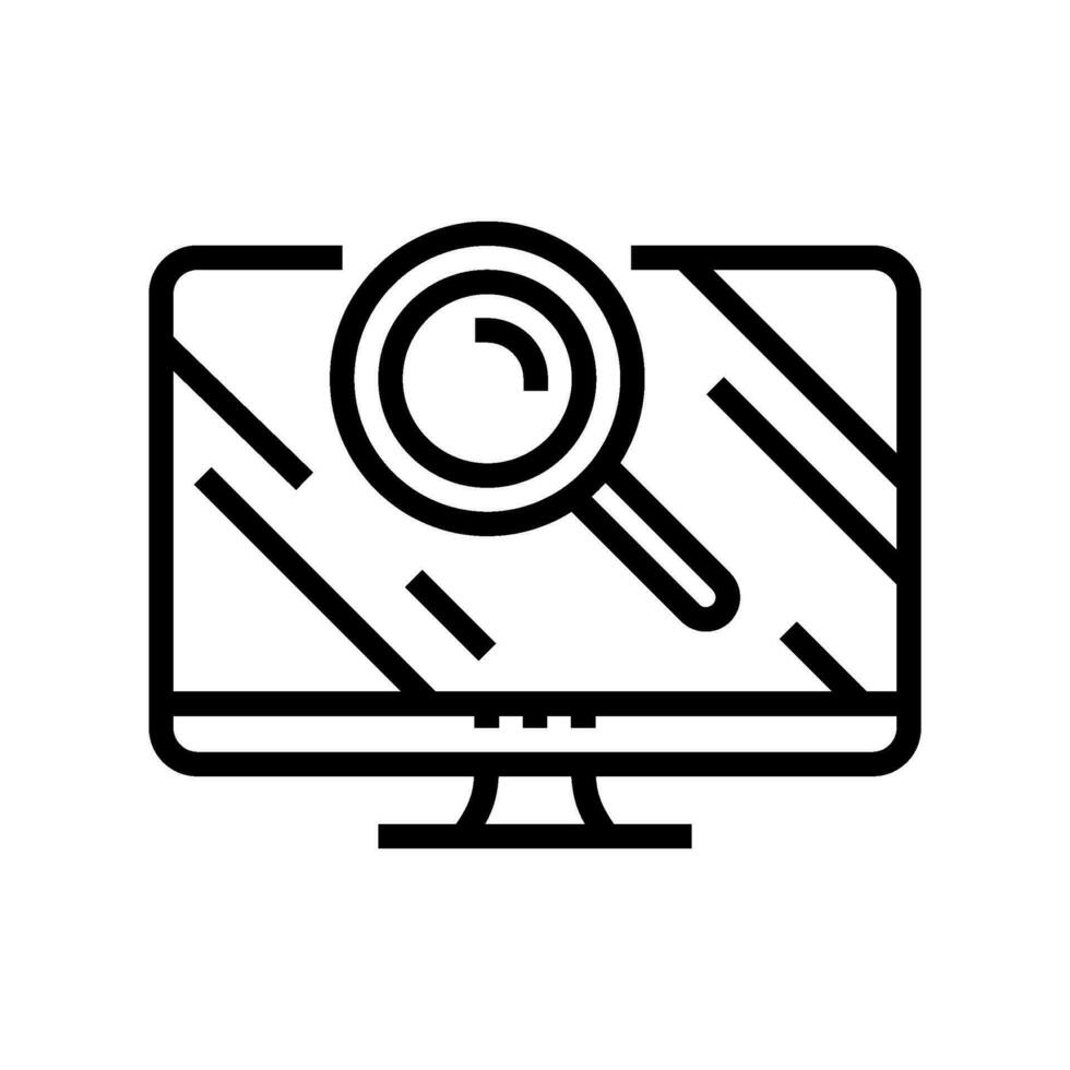 computer search magnifying glass line icon vector illustration