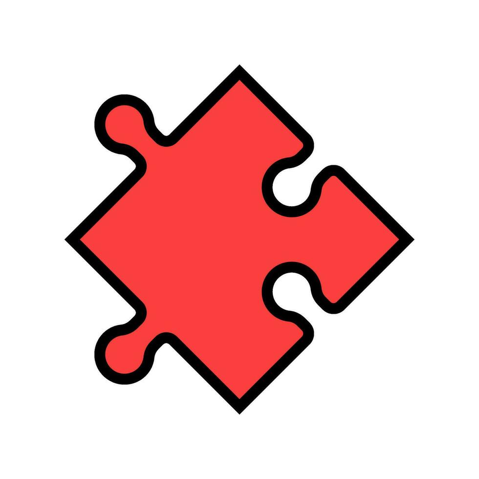 jigsaw piece puzzle color icon vector illustration