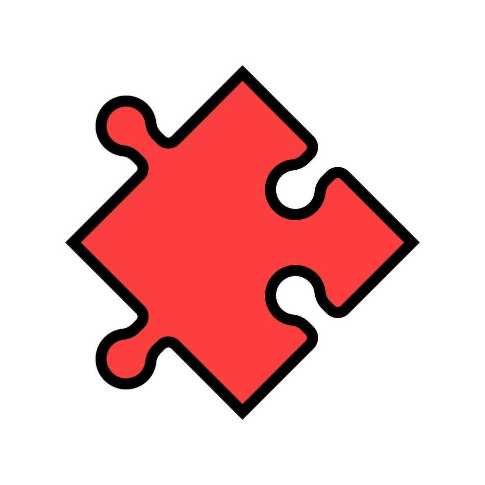 jigsaw piece puzzle color icon vector illustration