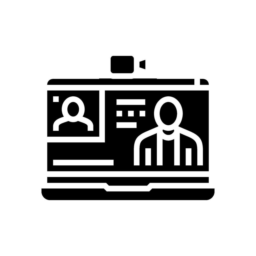 webinar session online learning platform glyph icon vector illustration