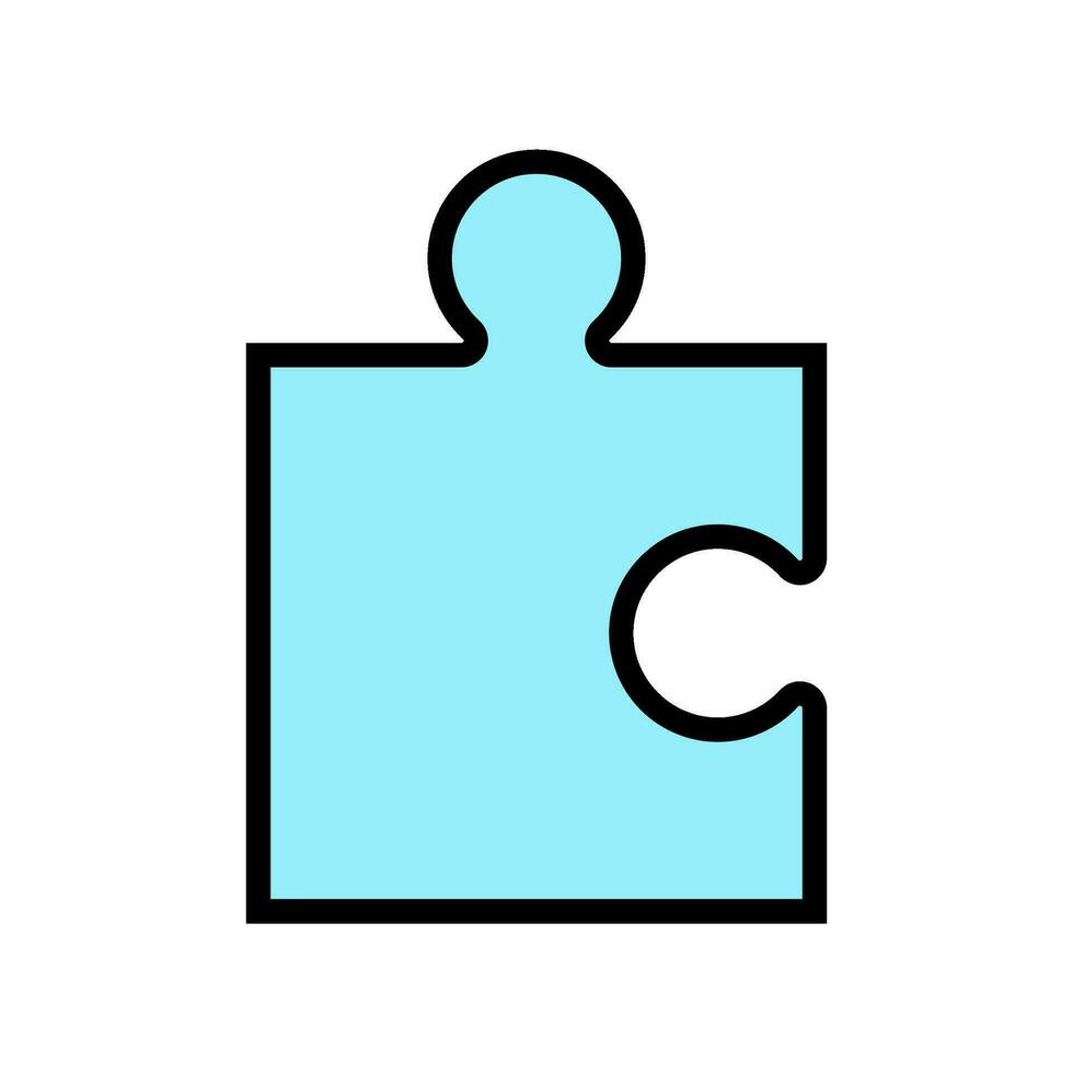 piece puzzle jigsaw color icon vector illustration