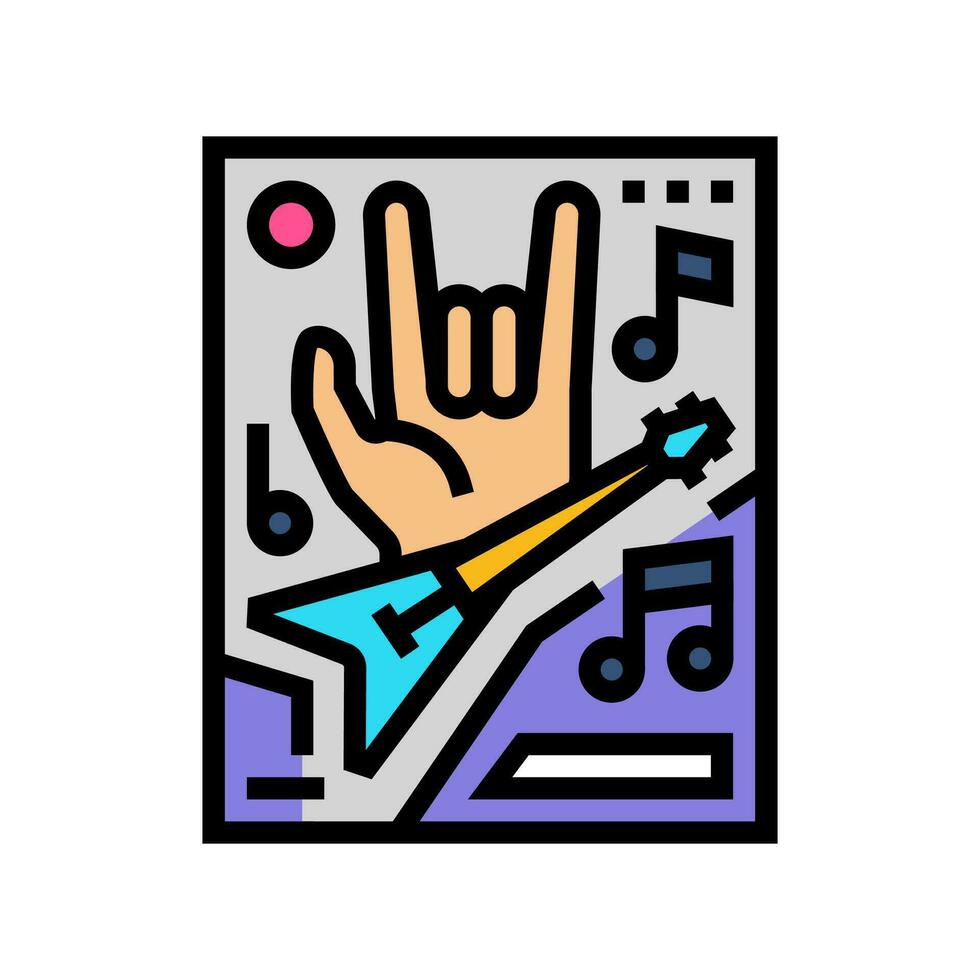 rock disco fiesta color icono vector ilustración