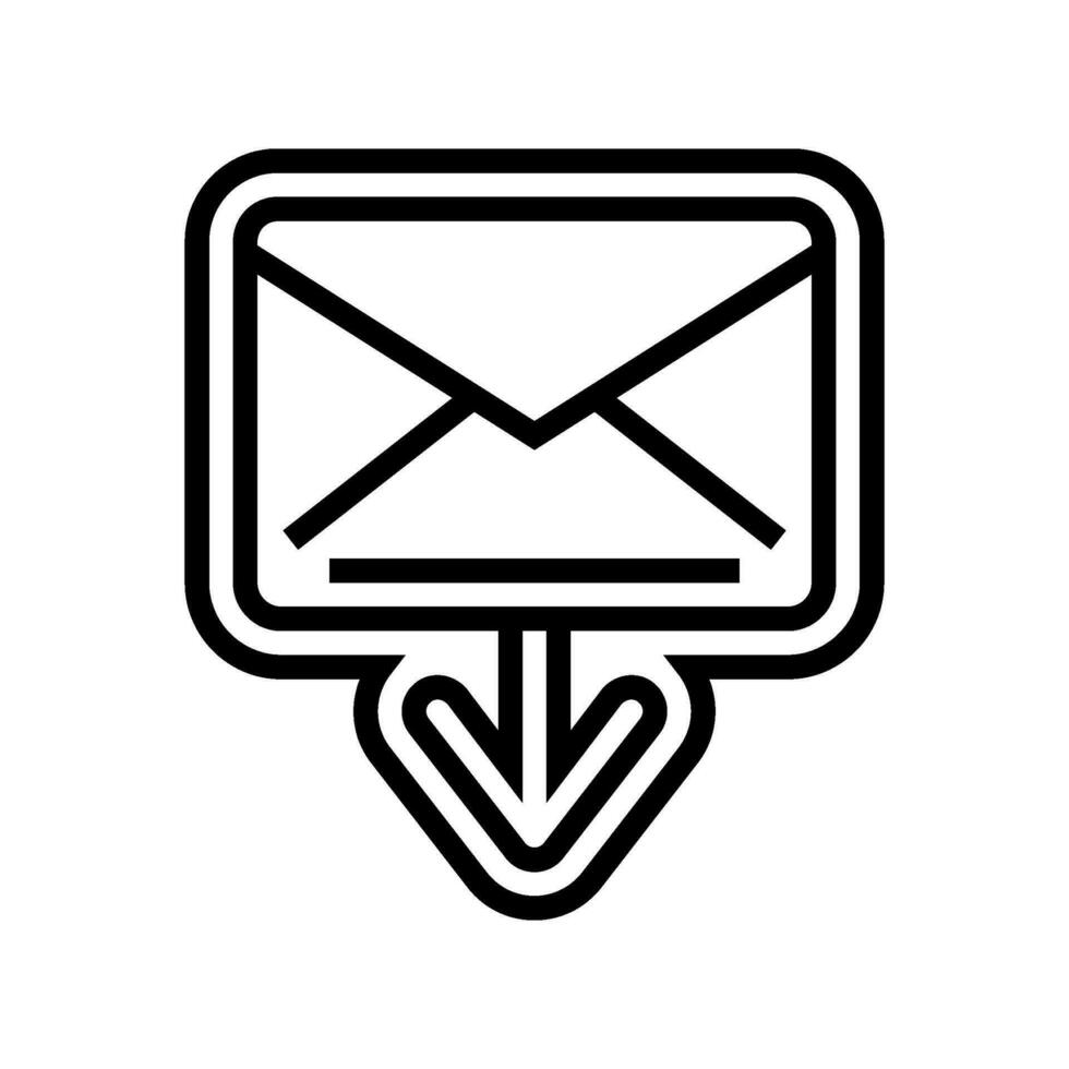 closed envelope message loading line icon vector illustration