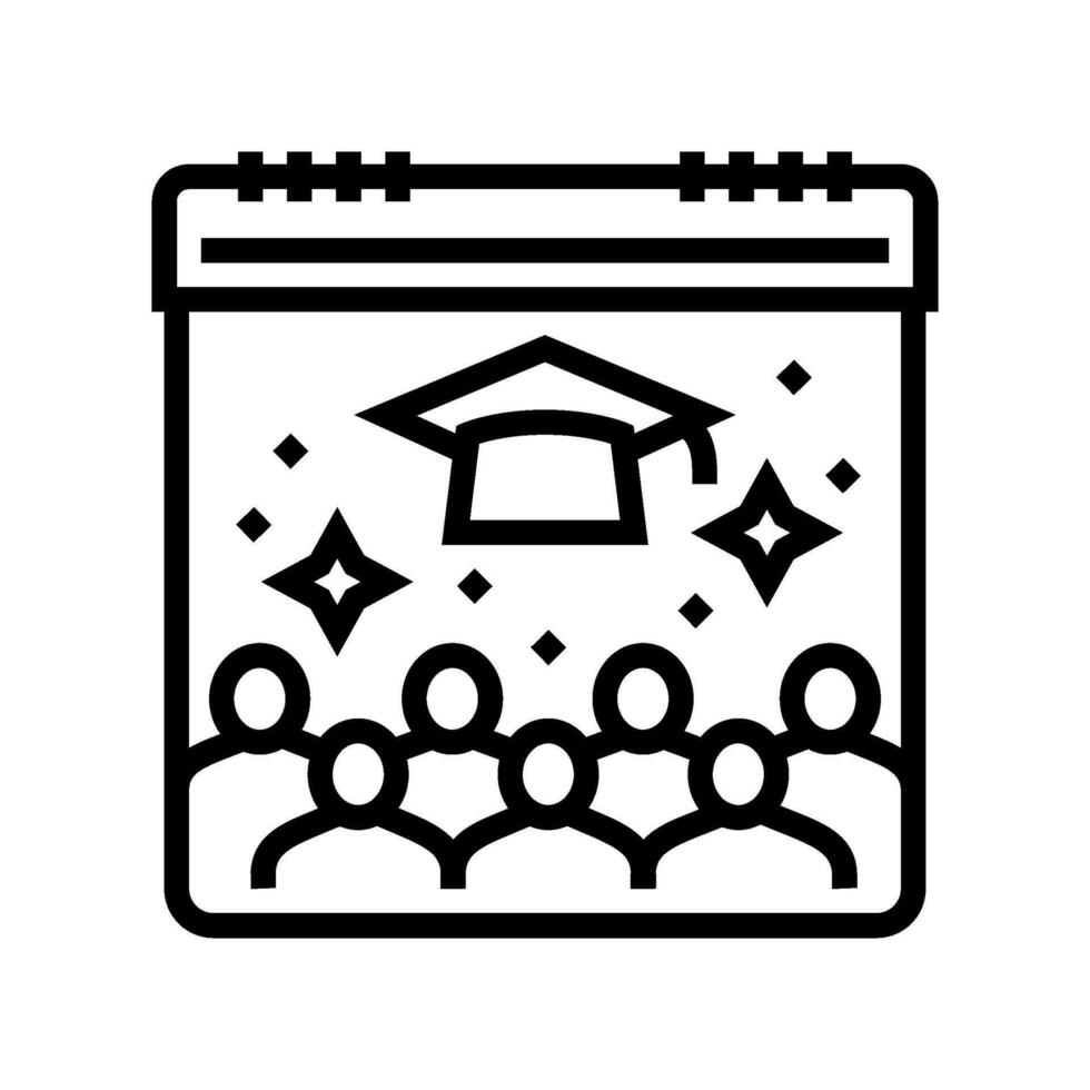 campus events college teacher line icon vector illustration