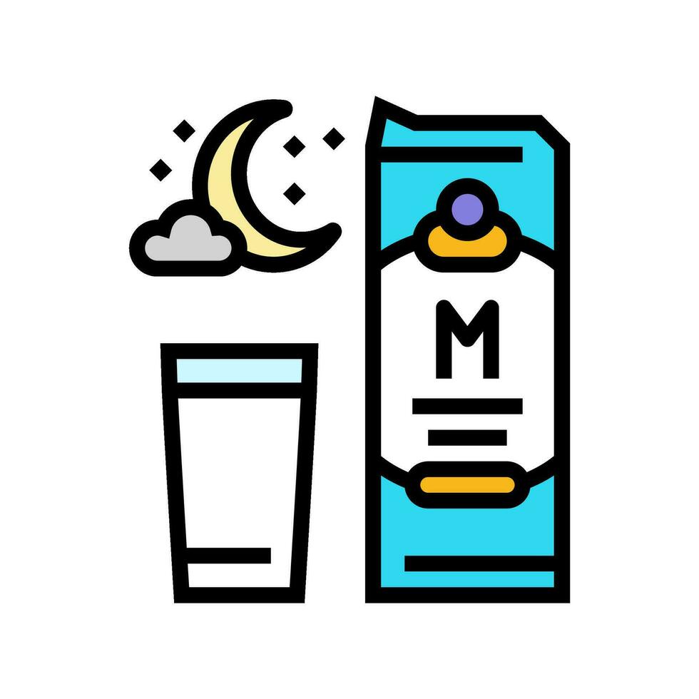 nightcap drink sleep night color icon vector illustration