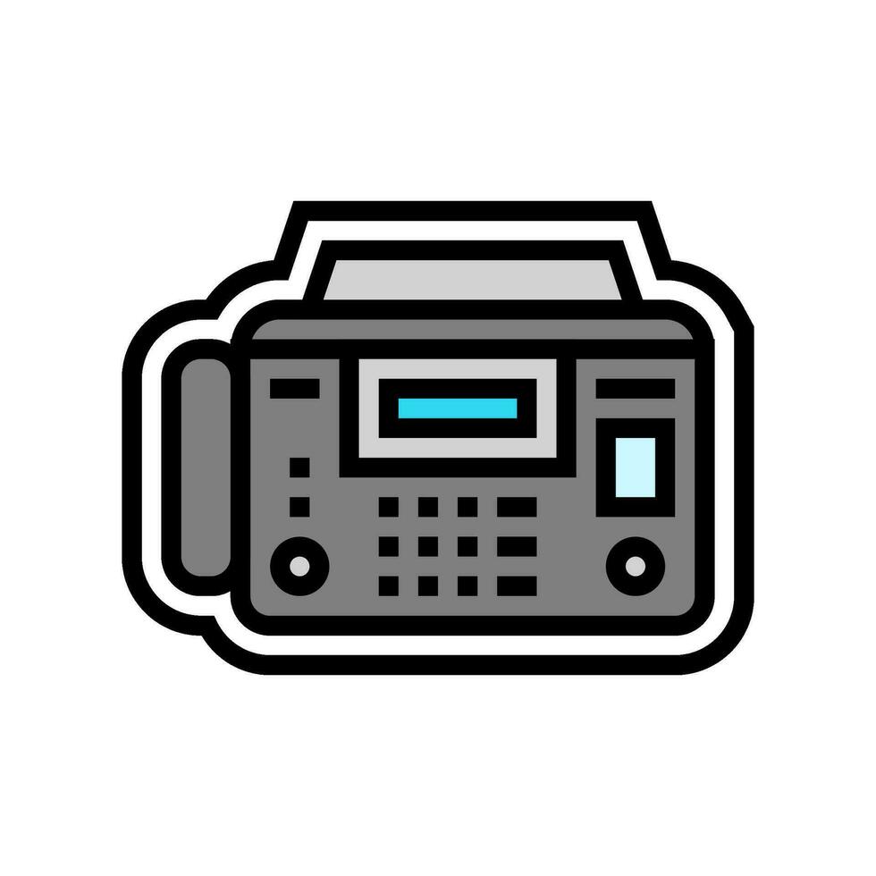 fax device download file color icon vector illustration