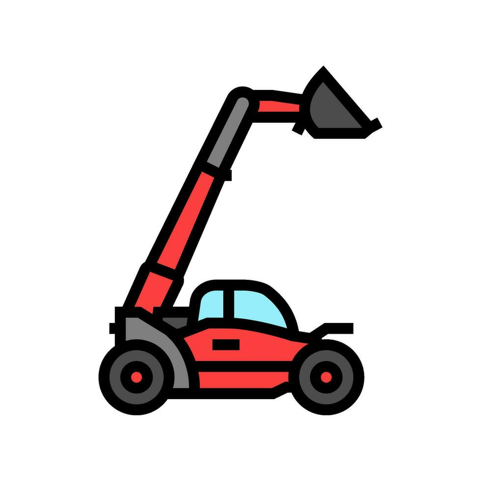 telescopic handler construction vehicle color icon vector illustration