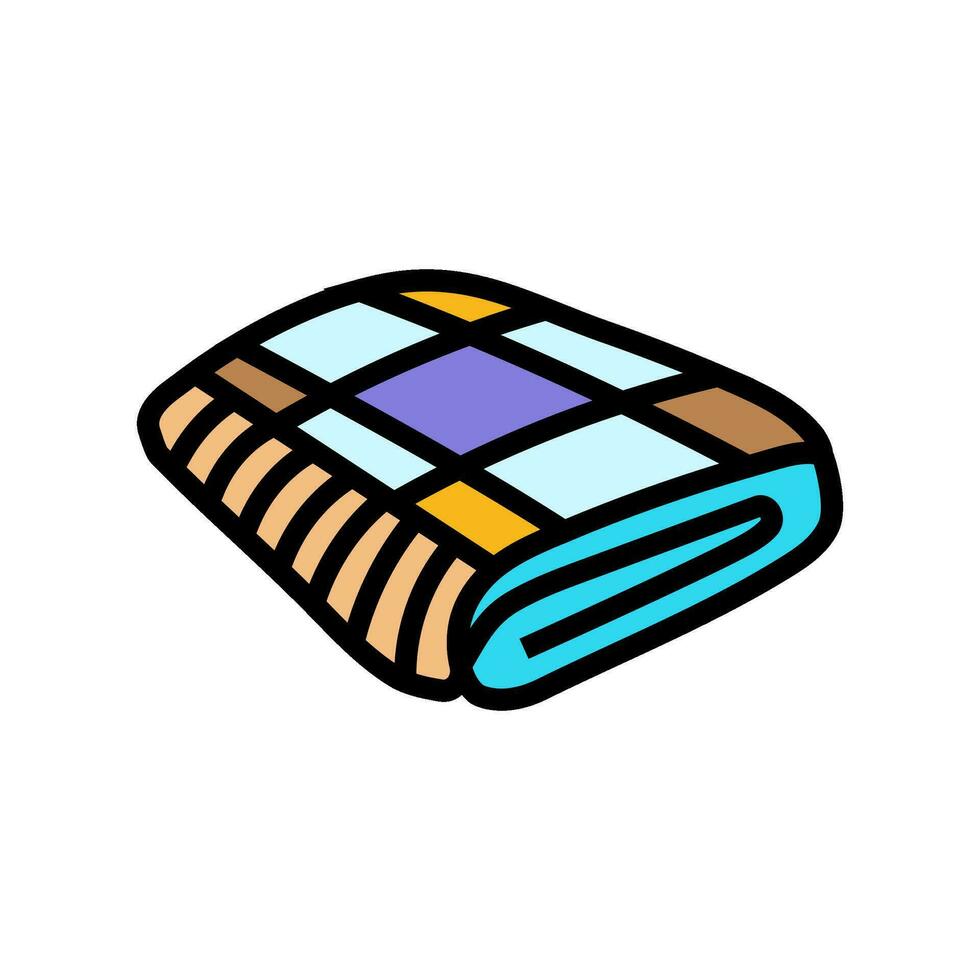 cozy blanket sleep night color icon vector illustration