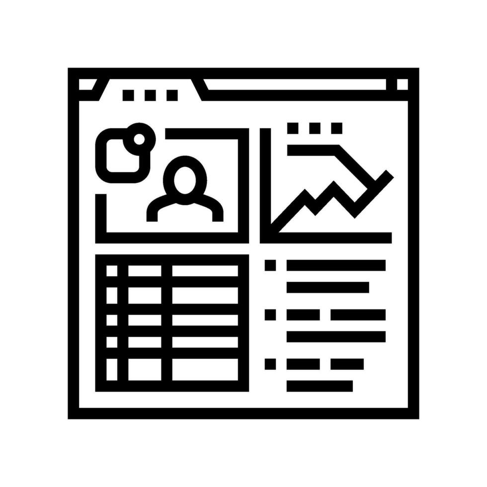 learning analytics online platform line icon vector illustration