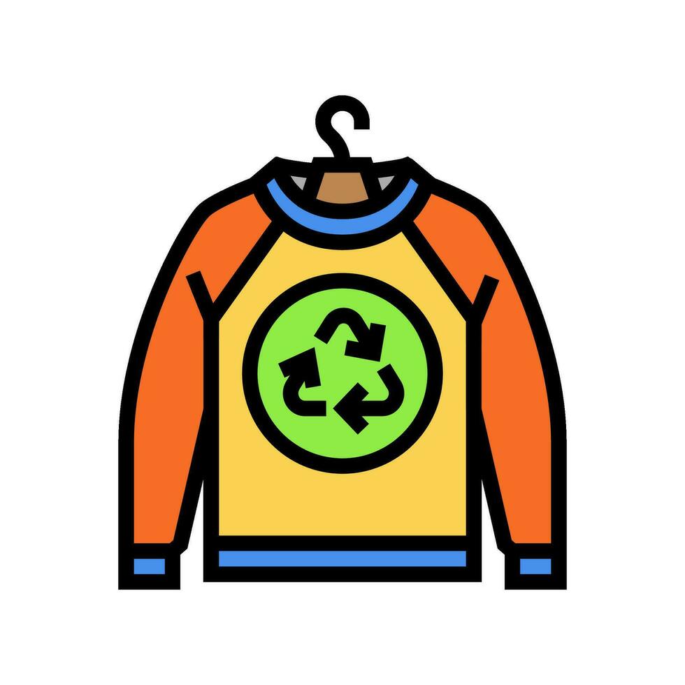 sustainable fashion green living color icon vector illustration