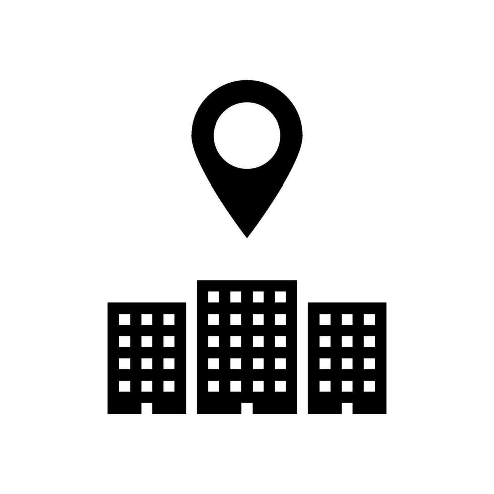 office map location glyph icon vector illustration