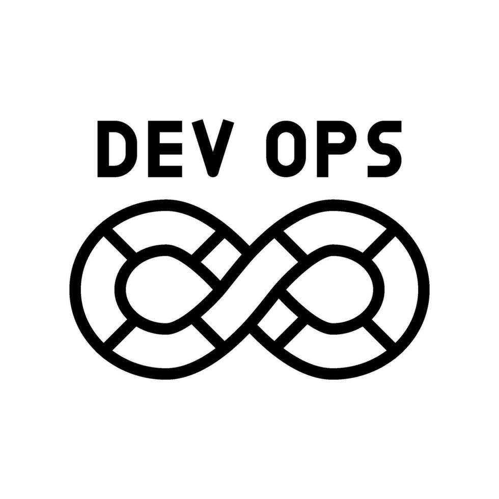 devops software línea icono vector ilustración