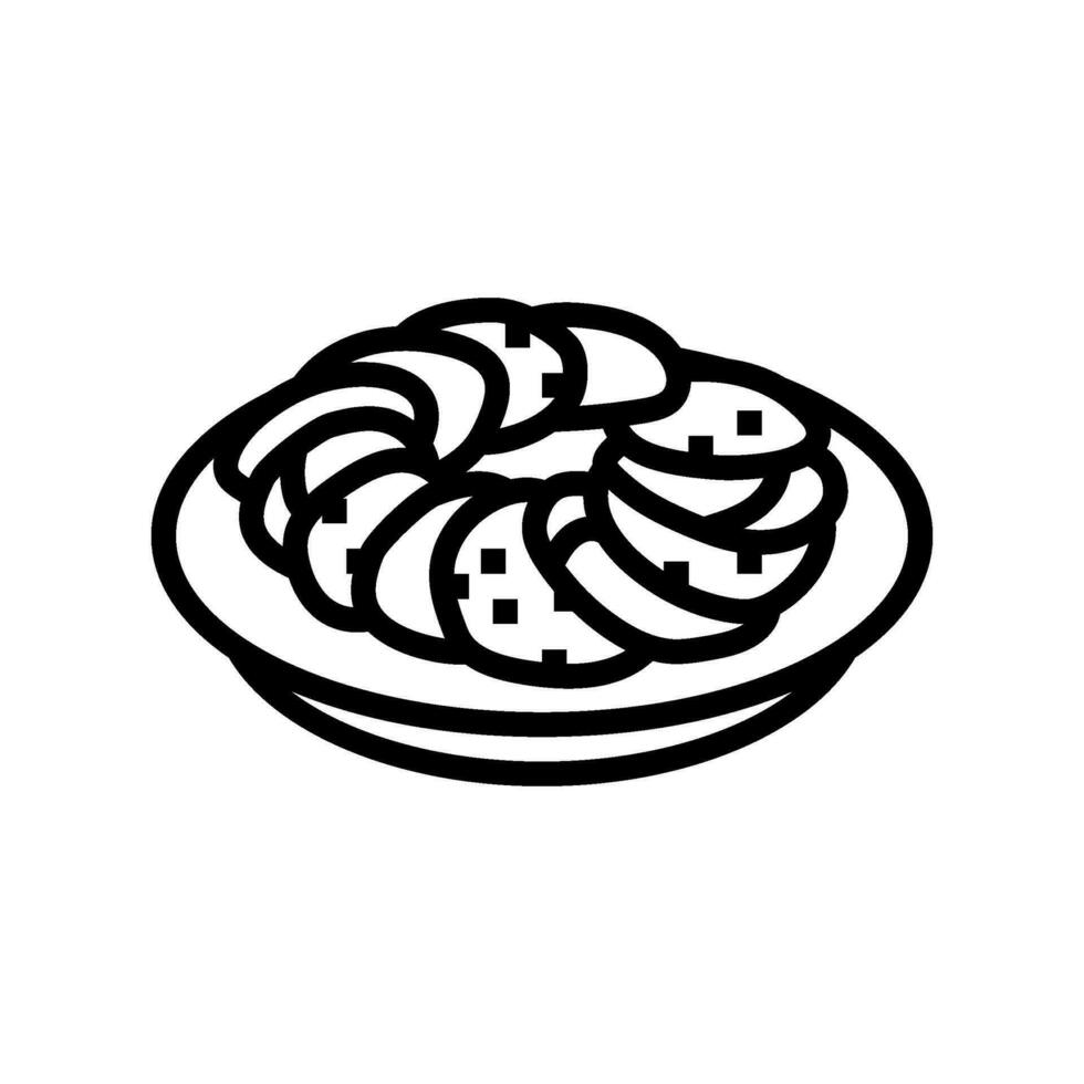 caprese ensalada italiano cocina línea icono vector ilustración