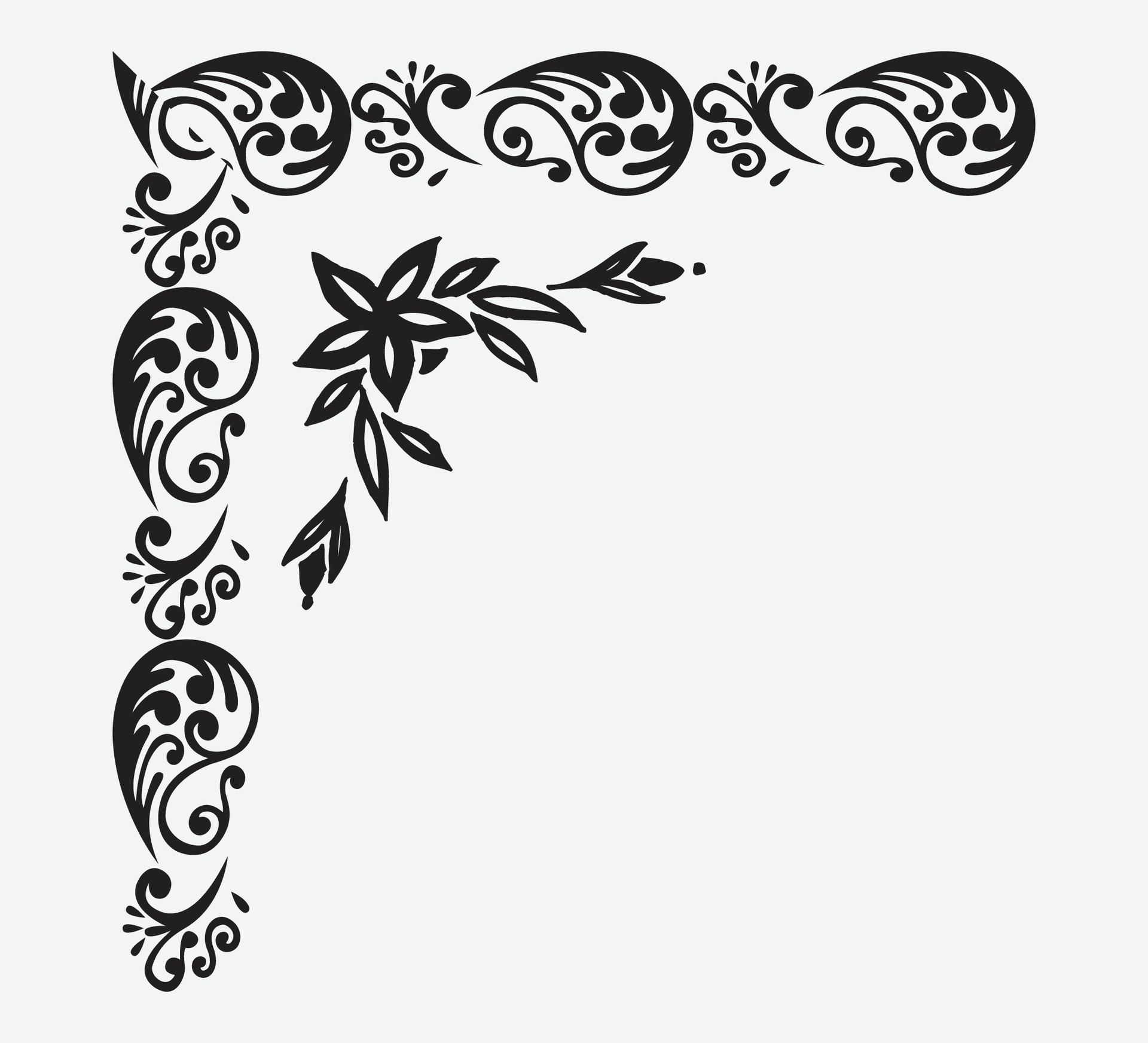 Vector corner border collection or vintage photo frame design set ...
