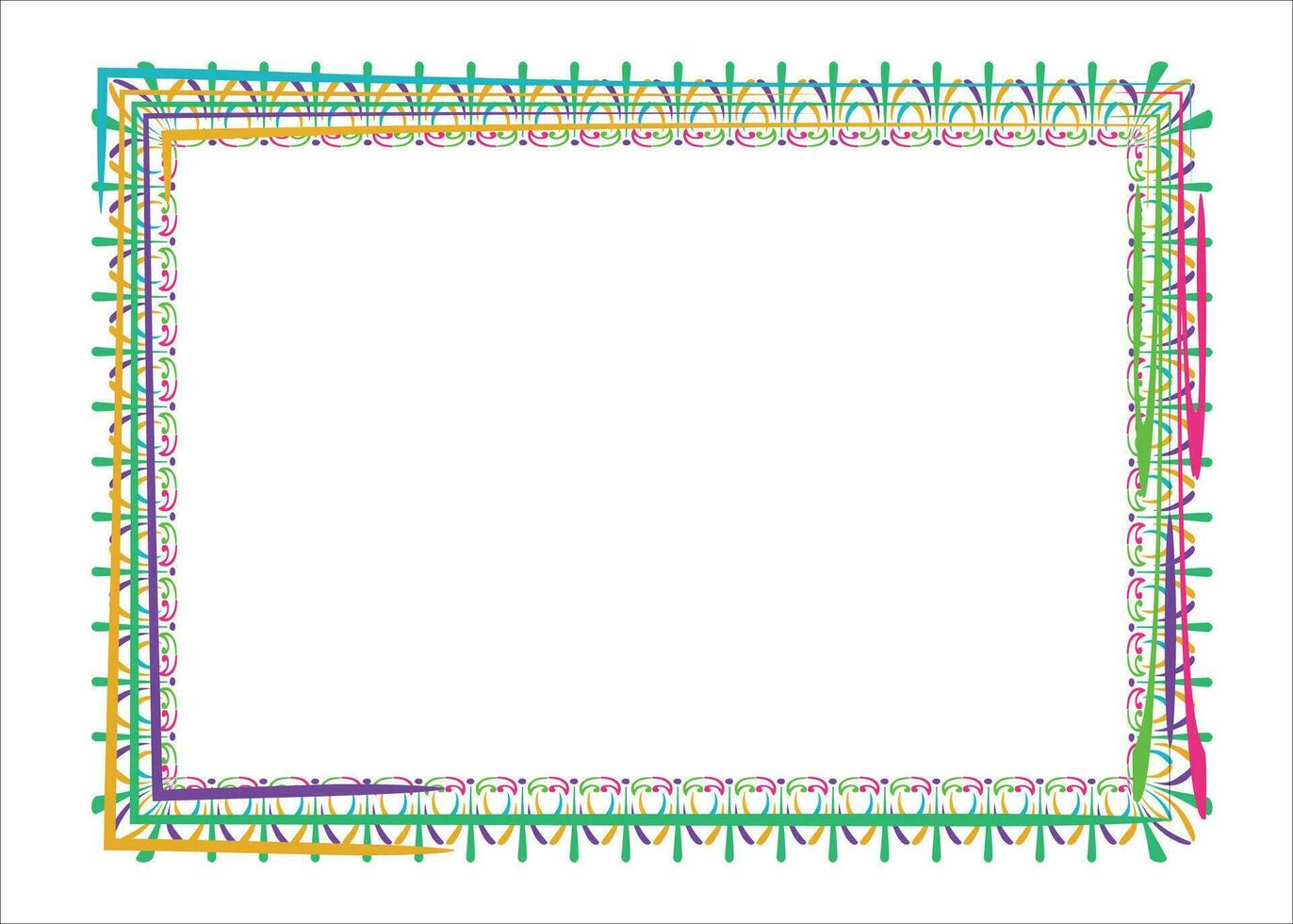 Vector colorful border or photo frame design collection