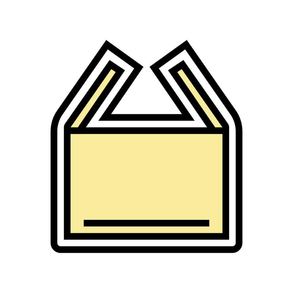open box unpacking loading contents color icon vector illustration