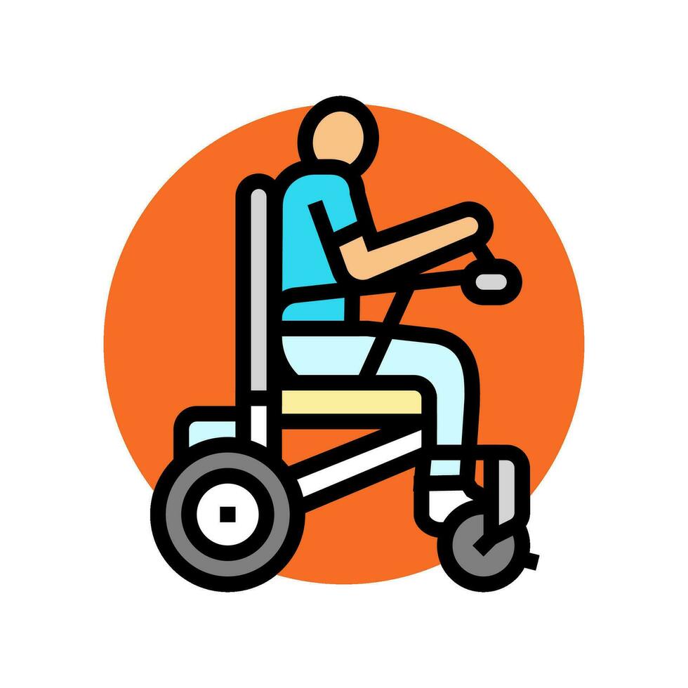 wheelchair mobility occupational therapist color icon vector illustration