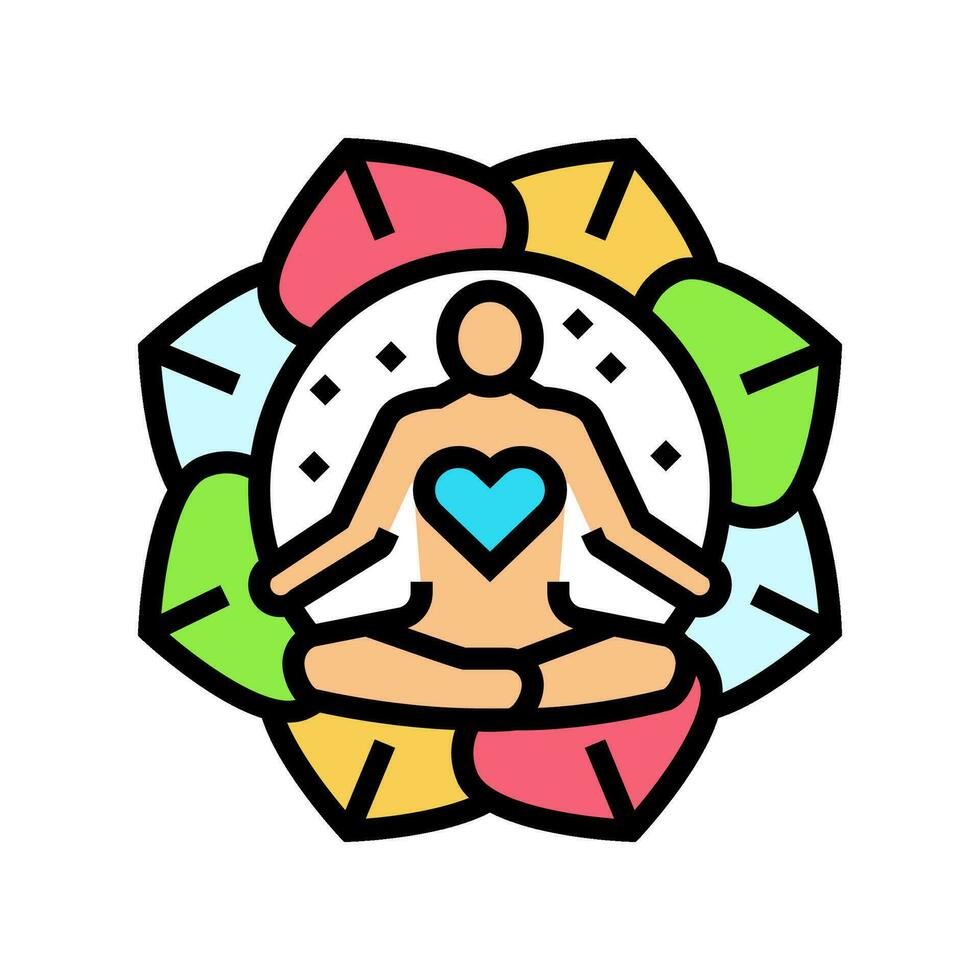 holistic healing mental health color icon vector illustration