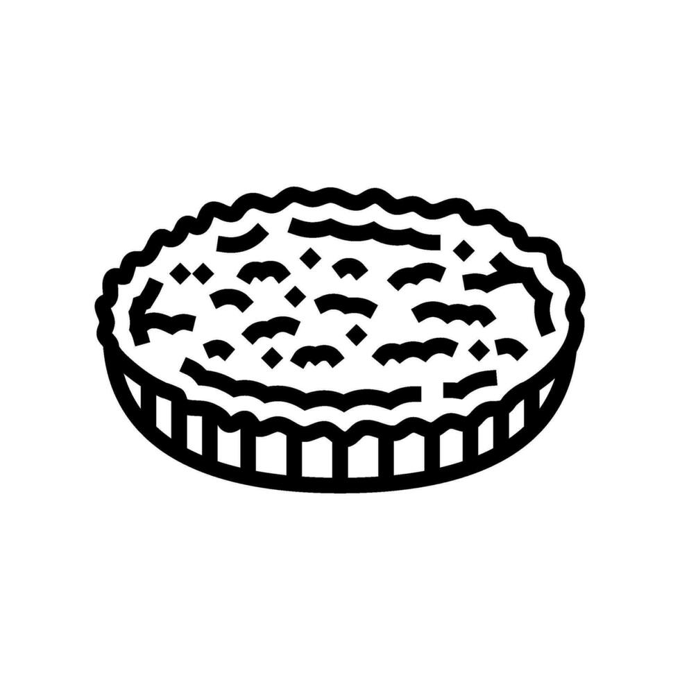 quiche lorraine french cuisine line icon vector illustration