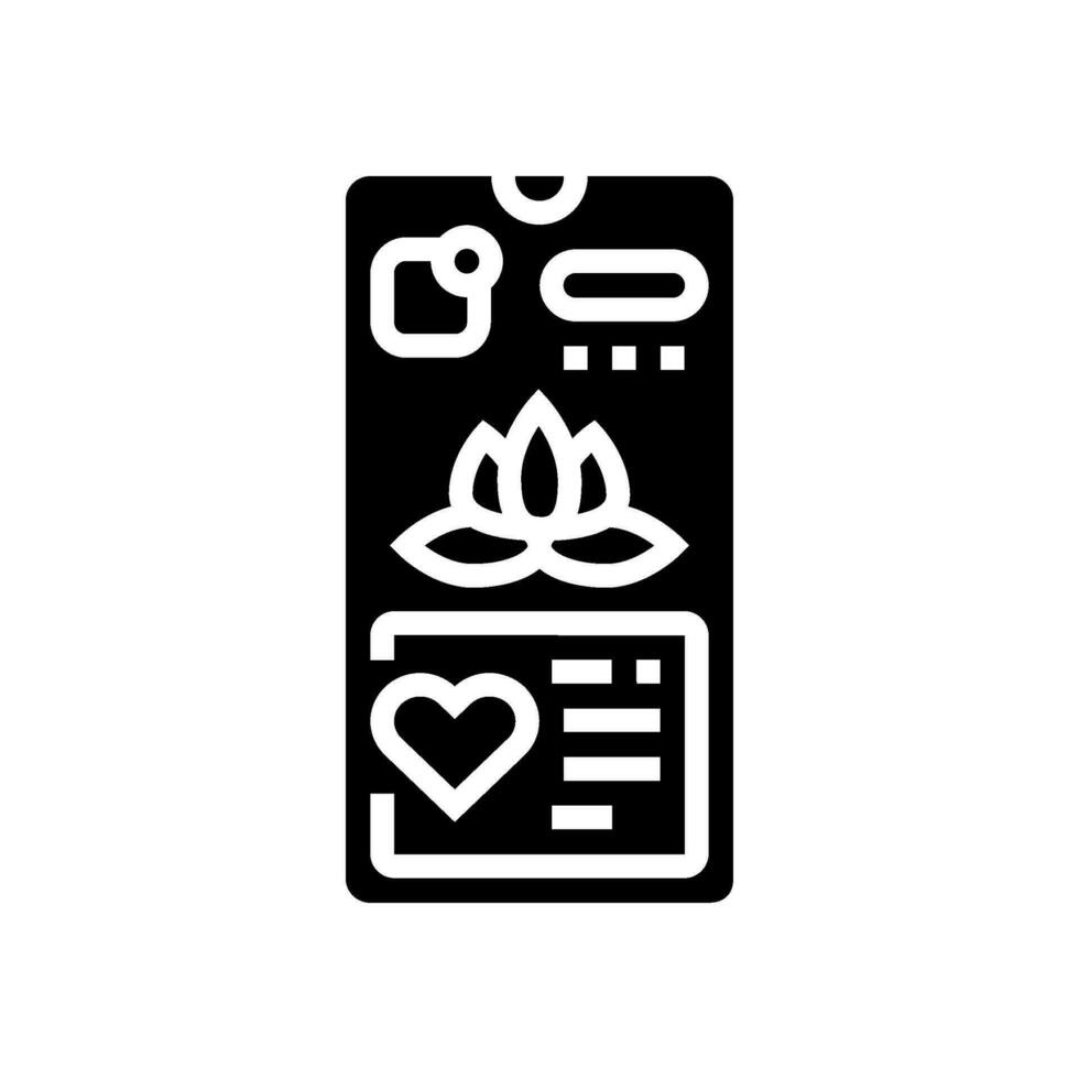 mental health app glyph icon vector illustration