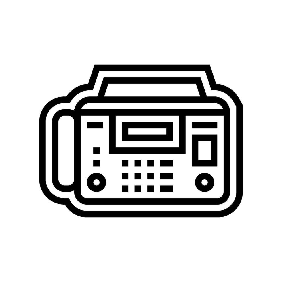 fax device download file line icon vector illustration