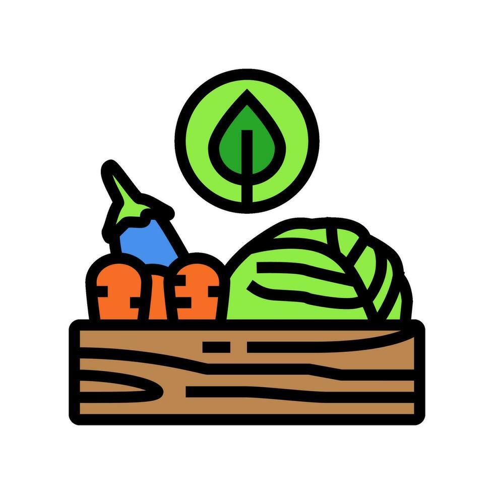 orgánico Produce verde vivo color icono vector ilustración