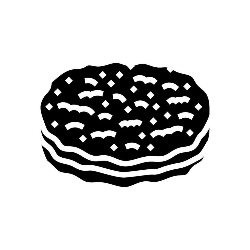 lahmacun tur turco cocina glifo icono vector ilustración