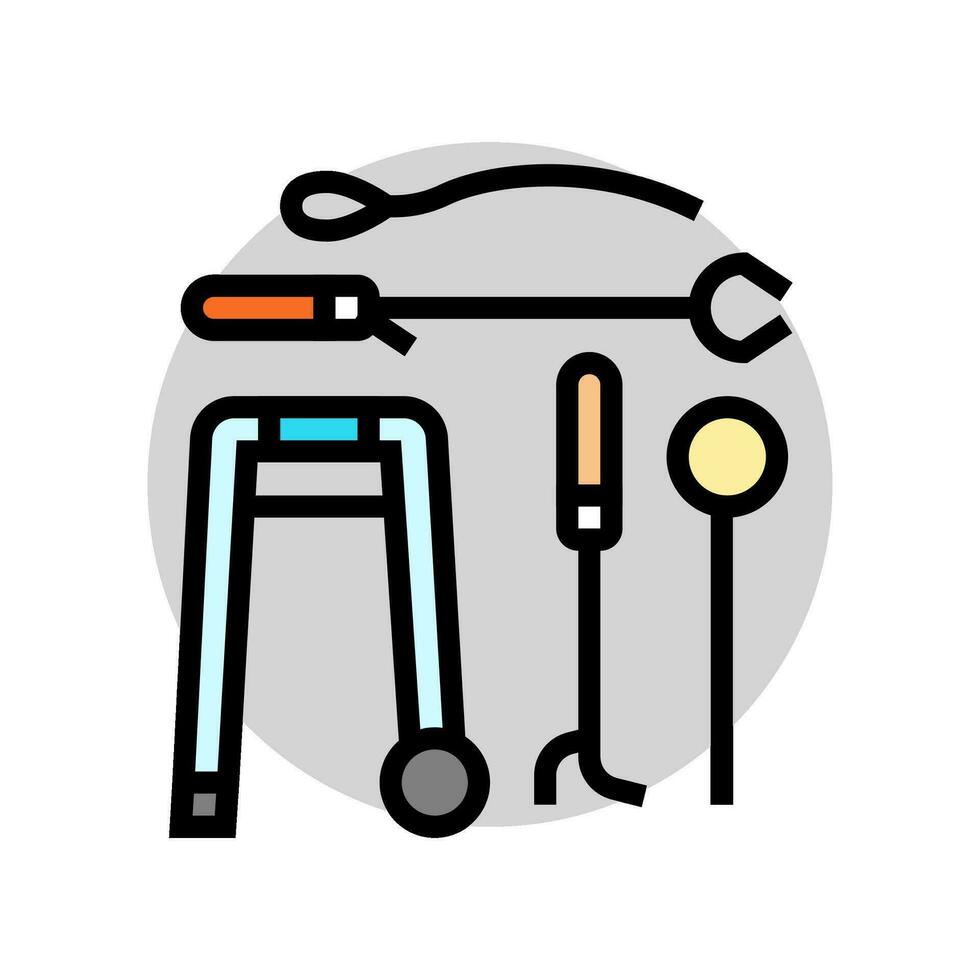 adaptive equipment occupational therapist color icon vector illustration