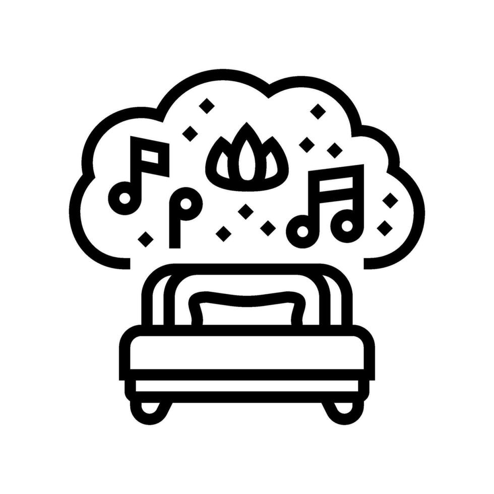 relajante música dormir noche línea icono vector ilustración