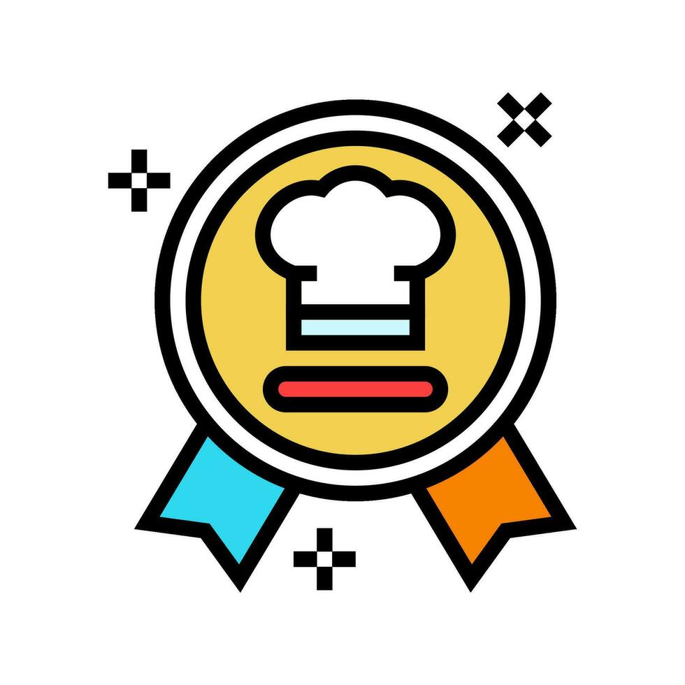 Cocinando competiciones restaurante cocinero color icono vector ilustración