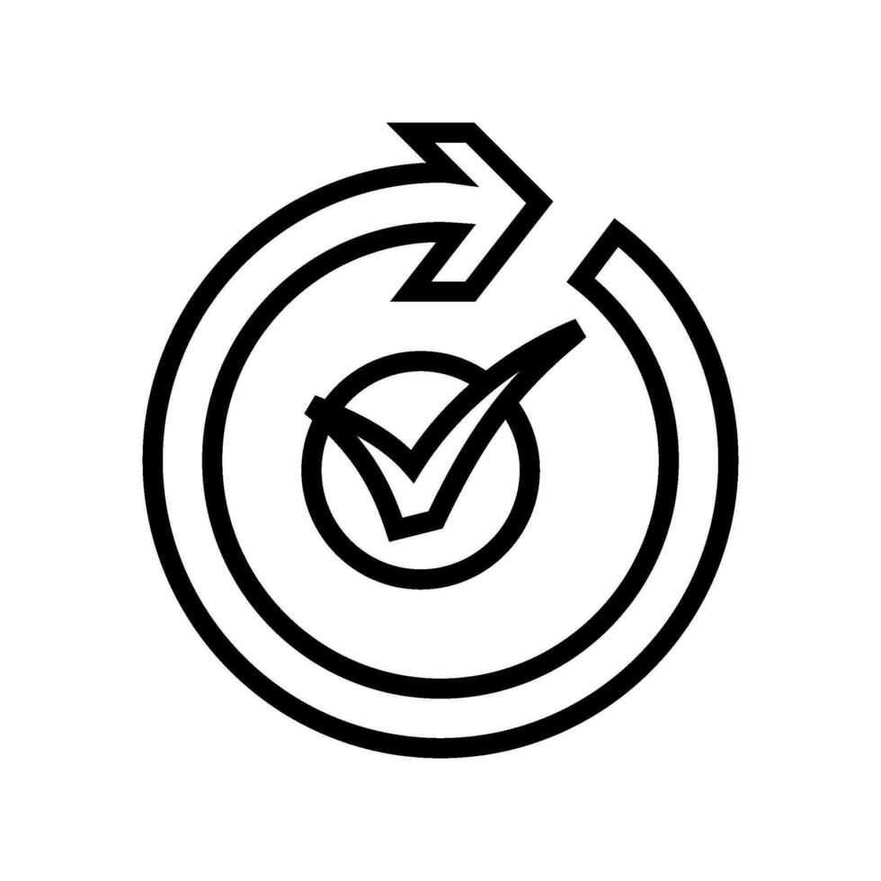 successful update mark line icon vector illustration