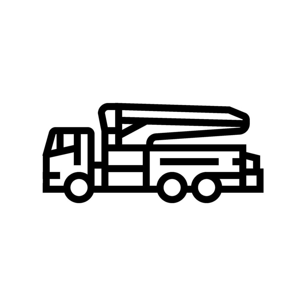 concrete pump construction vehicle line icon vector illustration