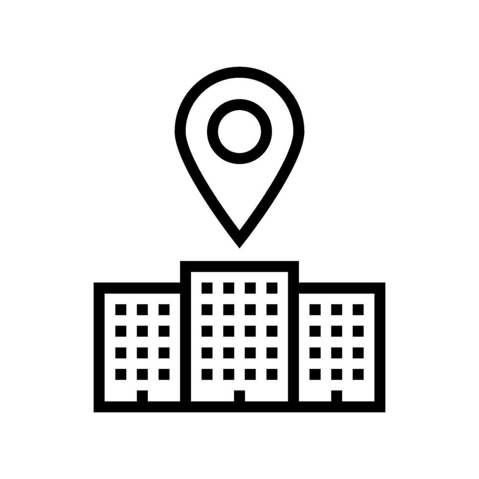 office map location line icon vector illustration