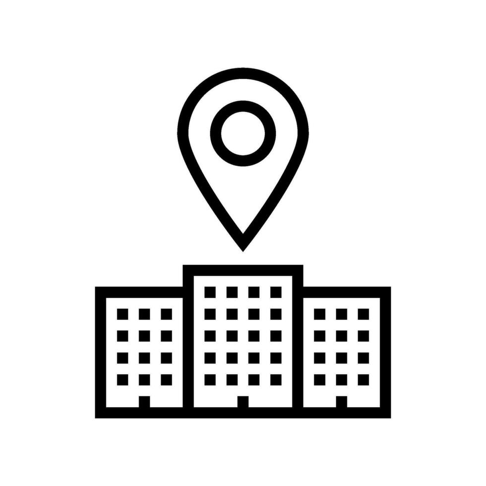 office map location line icon vector illustration