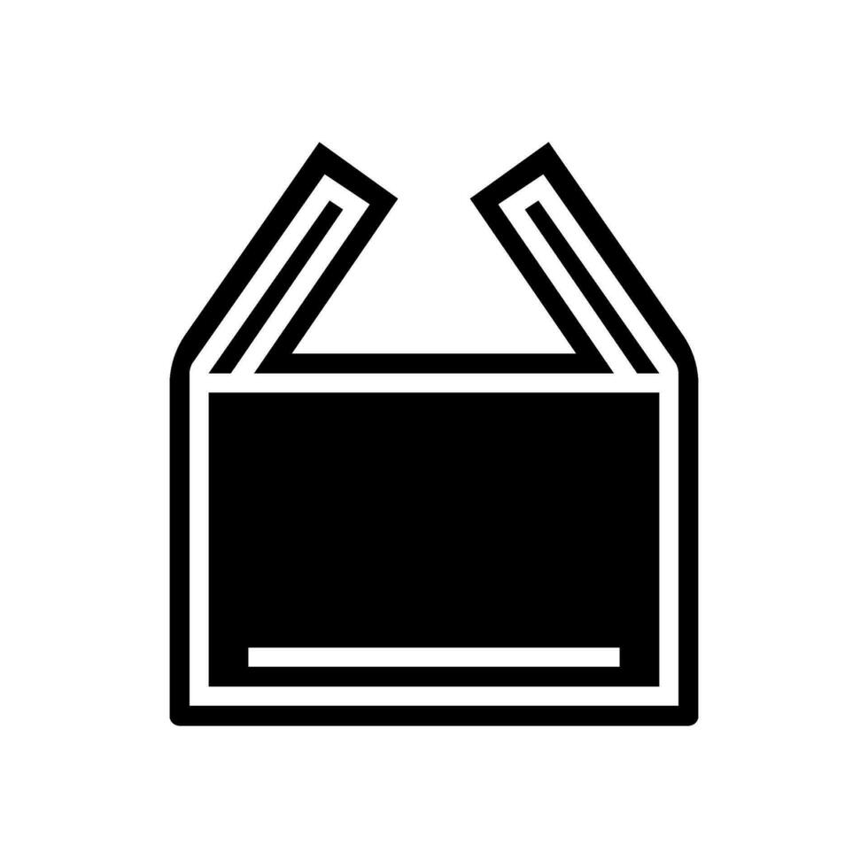 open box unpacking loading contents glyph icon vector illustration