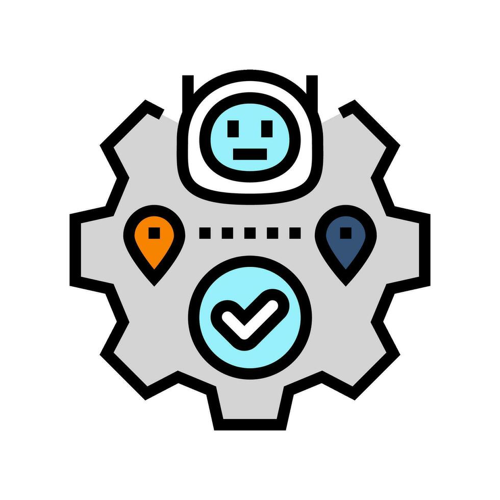 route optimization autonomous delivery color icon vector illustration